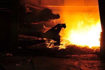 Smelting industry sparks in steel mills
