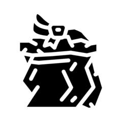 damaged gift glyph icon vector. damaged gift sign. isolated contour symbol black illustration