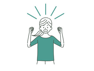 叫んでいる女性-2色