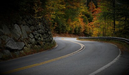winding road in autumn