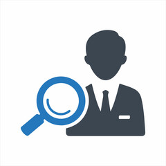 Find user icon. Vector and glyph