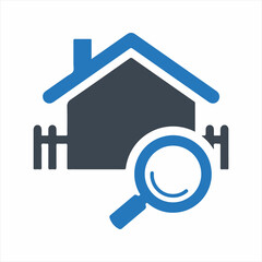 Find a real estate company icon. Vector and glyph