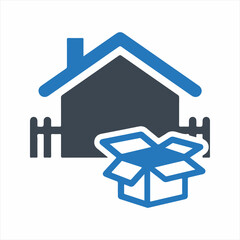 Home delivery icon. Vector and glyph