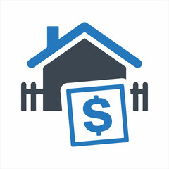 Real estate price icon. Vector and glyph
