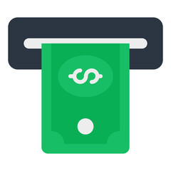 A unique design icon of cash withdrawal 