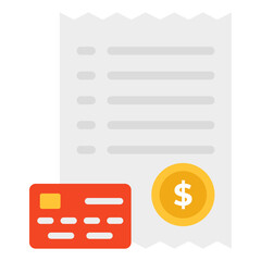 Dollar on folded paper, concept of payment slip icon