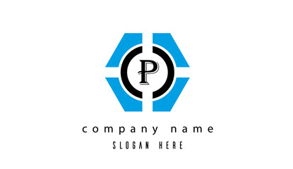 P creative polygon single latter design