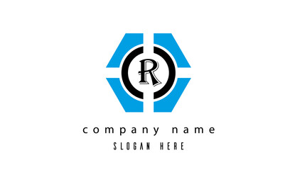 R creative polygon single latter design