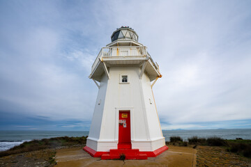 Close up of Waipapa lighthouse in the Catlins New Zealand