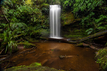 Fototapeta na wymiar Koropuku Falls - magical waterfall in the Catlins New Zealand