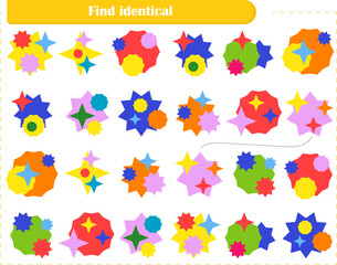  Logic puzzle game for children and adults. Find identical circles and connect them with a line. Development of attention, thinking and memory