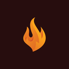 Abstract Fire Flame Symbol Logo Icon Vector with Gradient Color