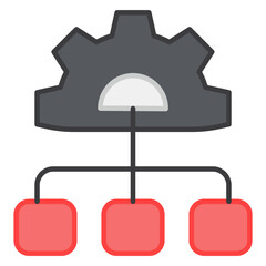 Gear with nodes depicting concept of network setting