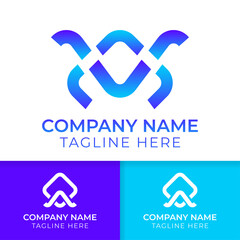 AV logo gradient. A logogram design good for company and business