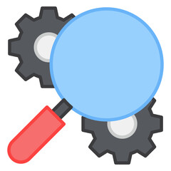 Gears under magnifying glass, concept of search engine optimization 