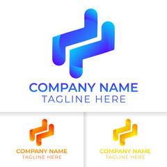 minimalist gradient logo. good for startup and future company