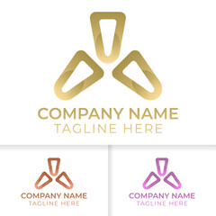 dynamic triangle logo. gradient triangle logo with minimalist and elegant visual good for company and business premium