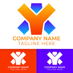 AY logo gradient. letter A Y logo good for initial letter company and business