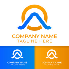 A logo design. good for start up technology company and business logo with gradient and solid style