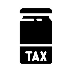 deposit tax glyph icon vector. deposit tax sign. isolated contour symbol black illustration