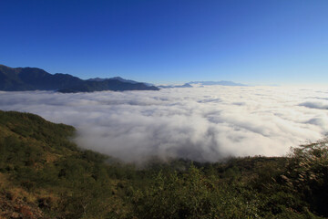 Sea Of Clouds by Mt Hehuanshan and  Qingjing Farm in Taiwan