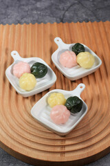 Korean Traditional Food, Honey Rice Cake (Kkultteok) on Cutting Board