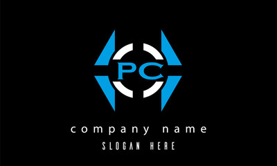 PC creative game logo vector