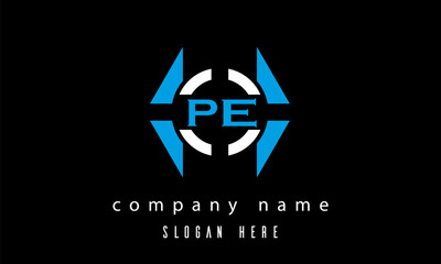 PE creative game logo vector