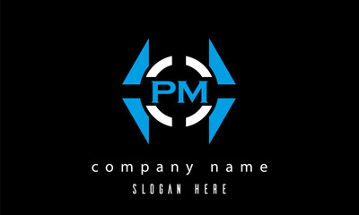 Fototapeta premium PM creative game logo vector