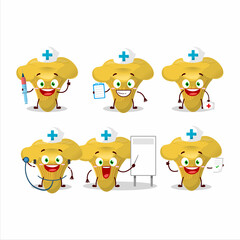 Doctor profession emoticon with chanterelle cartoon character
