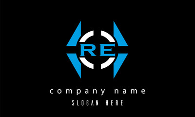 RE creative game logo vector