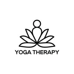 Fototapeta premium MEDITATION THERAPY LOGO DESIGN VECTOR. MEDITATION TEMPLATE WITH LEAF LOTUS ELEMENTS. MEDITATION LOGO BLACK AND WHITE COLOR. MEDITATION LOGO MODERN MINIMALIST LINE STYLE. SIMPLE LOTUS LOGO. YOGA LOGO