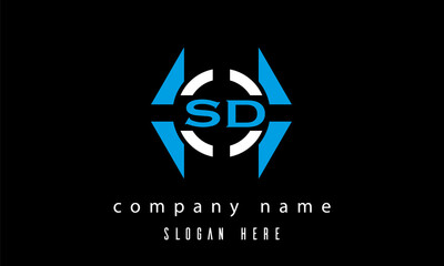 Fototapeta na wymiar SD creative game logo vector