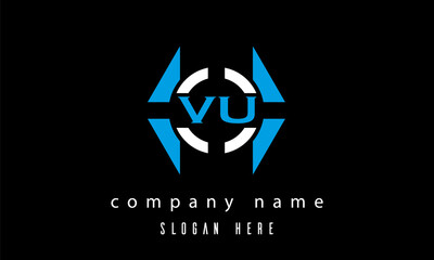 Obraz premium VU creative polygon with circle latter logo design