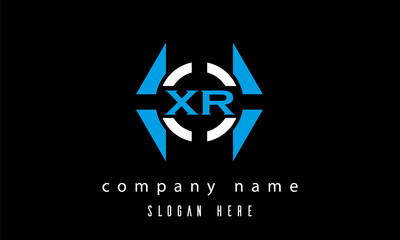 Fototapeta premium XR creative polygon with circle latter logo design