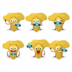 Photographer profession emoticon with chanterelle cartoon character