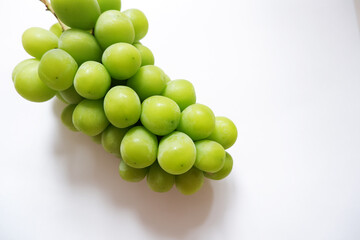 Fresh Shine muscat on white background. Fresh grapes, Fruits,  Shine Muscat.