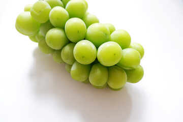 Fresh Shine muscat on white background. Fresh grapes, Fruits,  Shine Muscat.