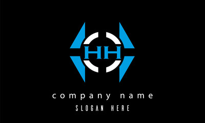 Obraz premium HH creative polygon with circle latter logo design