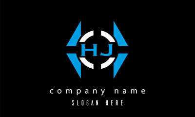HJ creative polygon with circle latter logo design