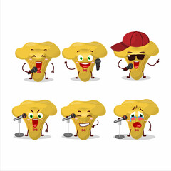 A Cute Cartoon design concept of chanterelle singing a famous song