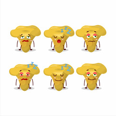 Cartoon character of chanterelle with sleepy expression