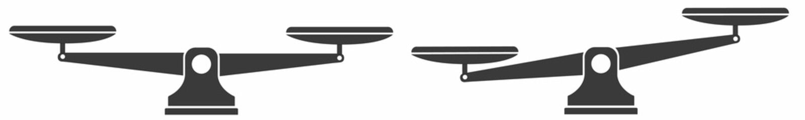 Justice scales icon. Scales icon. Law scale icon. Scales. Libra icon. Flat style