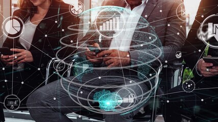 Data Analysis for Business and Finance conceptual . Graphic interface showing future computer technology of profit analytic, online marketing research and information report for business strategy.