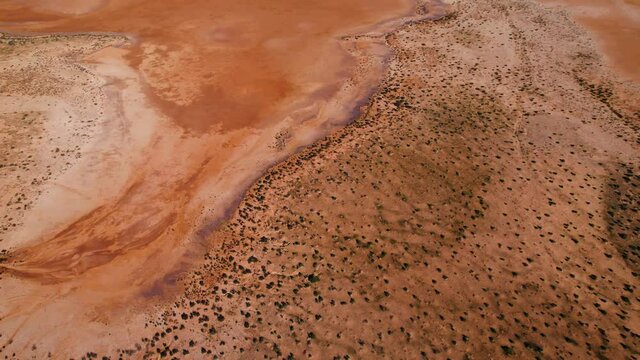Outback Australia landscape drought affected dry lake scenic cinematic aerial