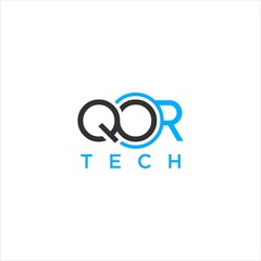 Modern Tech Logo Design with Abstract Letter QOR, Symbolizing Digital Innovation and Mobile Connectivity