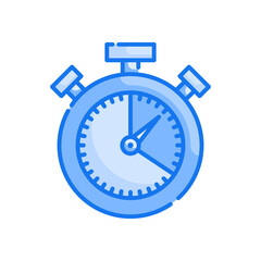 stopwatch vector blue colours icon style illustration. EPS 10 File