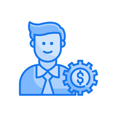 Account manager vector blue colours icon style illustration. EPS 10 File