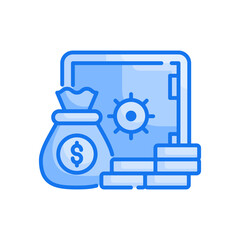 savings vector blue colours icon style illustration. EPS 10 File