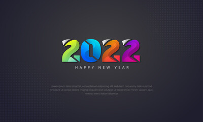 Gradient colored Happy new year 2022